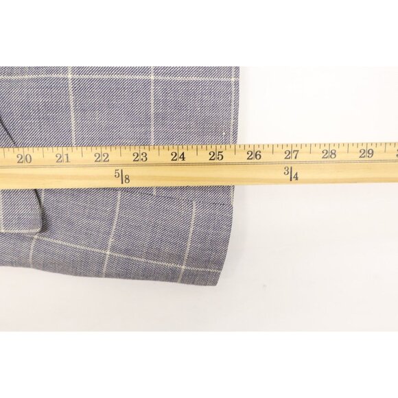Brooks Brothers Women's Linen Wool Windowpane Blazer Jacket Blue Sz 10 - Picture 5 of 9